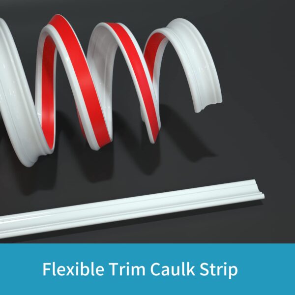 Flexible Trim Caulk Strip Wall Moulding Trim, 1/2 in x16 Ft Peel and Stick Trim for Wall Corner Deco