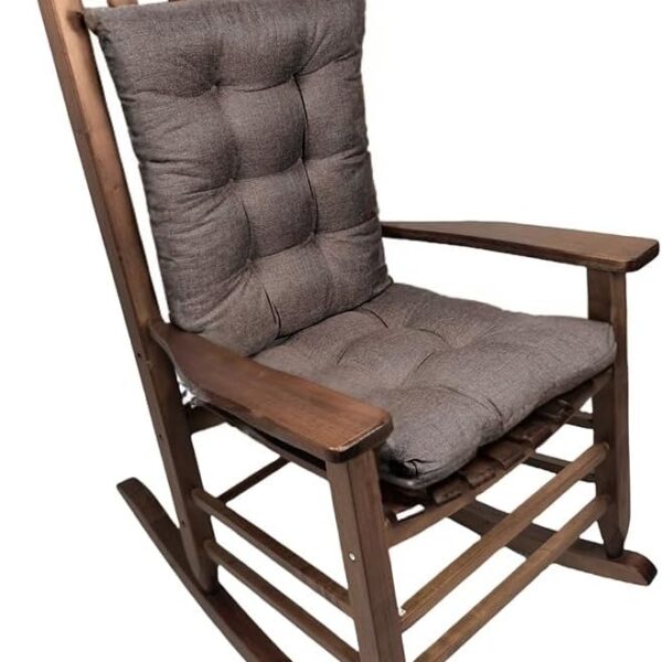 Rocking Chair Cushion Set, Patio Chair Cushions, Tufted Chair Pads for Rocker Furniture, Indoor Seat Cushions with Ties (Coffee)